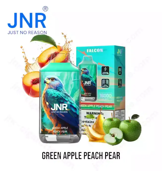 JNR Falcon 16000 Puff Green Apple Peach Pear Vape